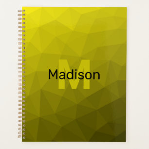 Geometrische meshpatroon met donkere gele ombre Mo Planner