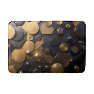 Geometrische Metallic Abstracte Wall Art - Goud en Badmat