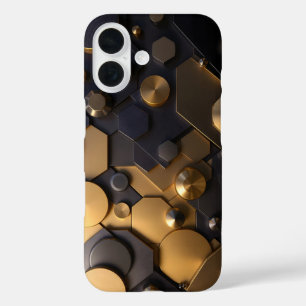 Geometrische Metallic Abstracte Wall Art - Goud en iPhone 16 Hoesje