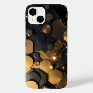 Geometrische Metallic Abstracte Wall Art - Goud en Case-Mate iPhone 14 Hoesje