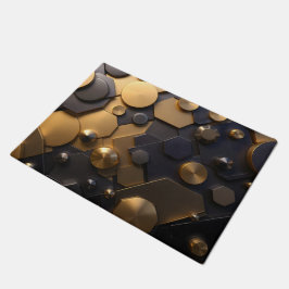 Geometrische Metallic Abstracte Wall Art - Goud en Deurmat