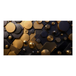 Geometrische Metallic Abstracte Wall Art - Goud en Perfect Poster