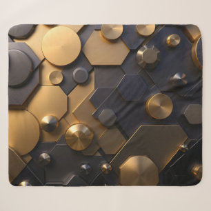 Geometrische Metallic Abstracte Wall Art - Goud en Sherpa Deken