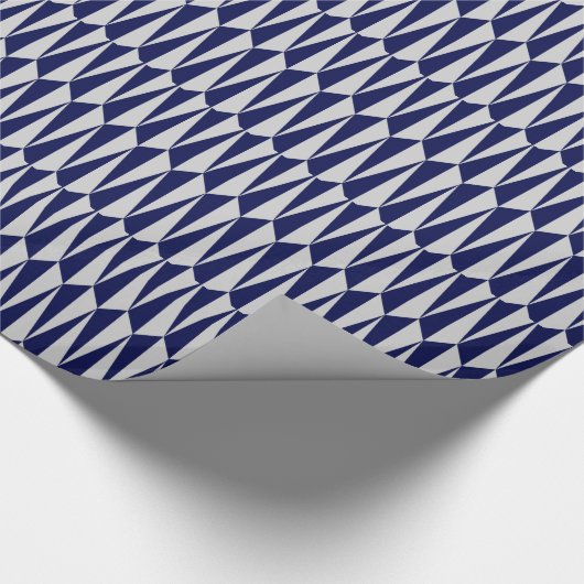 Geometrische middeleeuwen, marineblauw en grijs cadeaupapier (Hoek)
