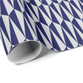 Geometrische middeleeuwen, marineblauw en grijs cadeaupapier (Rol Hoek)