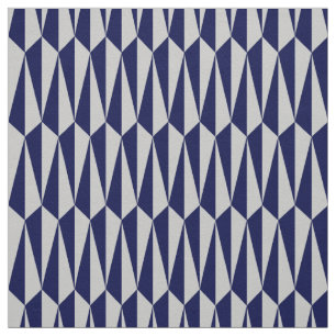 Geometrische middeleeuwen, marineblauw en grijs stof