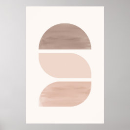 Geometrische middeleeuwse kunst. Neutrale tonen Poster