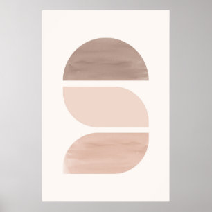 Geometrische middeleeuwse kunst. Neutrale tonen Poster