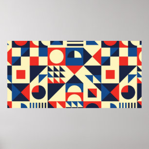 Geometrische middeleeuwse moderne naadloze patrone poster