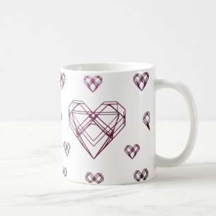 Geometrische Minimal Heart Icons - Modern Artistic Koffiemok