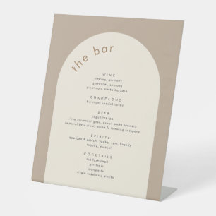 Geometrische minimale zand-beige baardbalk reclamebord met voetstuk