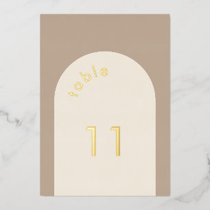 Geometrische minimale zand-beige baardbeton tabel folie uitnodiging