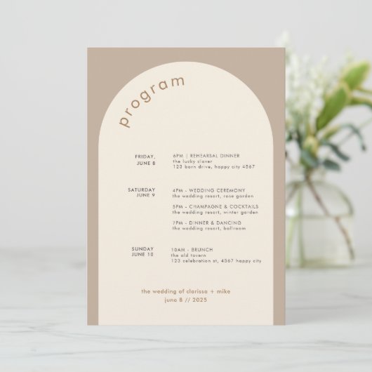 Geometrische minimale zand-boog-wedloop tijdlijn programma (Staand voorkant)