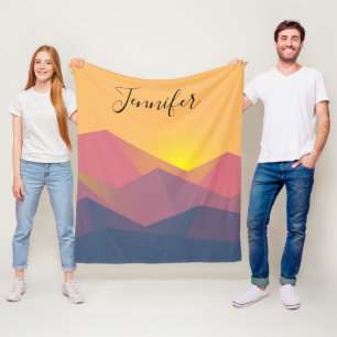 Geometrische minimalistisch ritsgebergte fleece deken