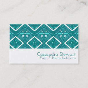 Geometrische moderne Blauwgroen Tile Boho Patroon Visitekaartje