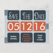 Geometrische moderne bruiloft Bewaar de datum Aankondigingskaart (Voorkant)