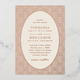 Geometrische moderne bruiloft folie uitnodiging