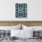 Geometrische moderne kunst, grijze blauwe muur kun canvas afdruk (Insitu (Slaapkamer))