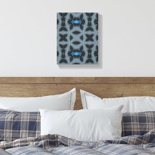 Geometrische moderne kunst, grijze blauwe muur kun canvas afdruk (Insitu (Slaapkamer))