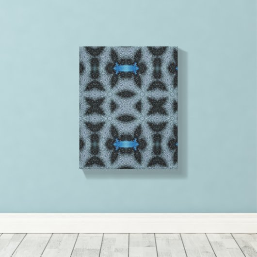 Geometrische moderne kunst, grijze blauwe muur kun canvas afdruk (Insitu (Houten vloer))