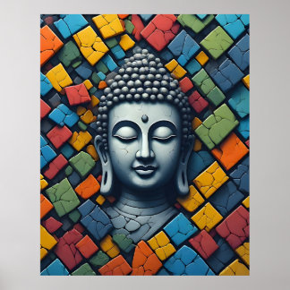 Geometrische moderne kunst - Heer Buddha Poster