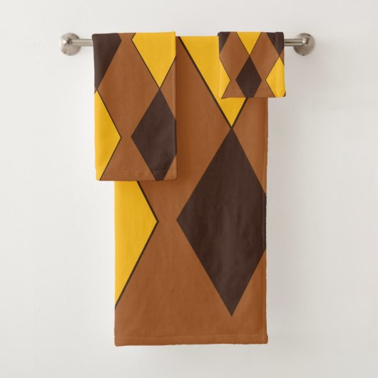 Geometrische moderne trendy diamantpatroon bad handdoek (Insitu)