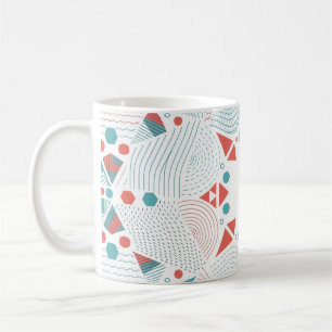 Geometrische mok - koffiemok koraal & teal ontwerp