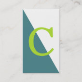 Geometrische monogram Groen Visitekaartje (Voorkant)