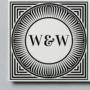 Geometrische Monogram Kunststempel Architectuur Rubberstempel