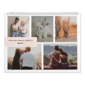 Geometrische monogram naam blush 17 foto collage kalender (Hoes)