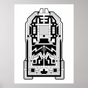 Geometrische monoliet Abstract zwart-wit Poster