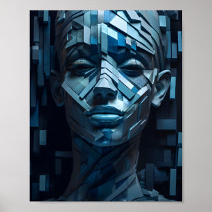 Geometrische mooie vrouwen gezicht vorm Vrouw meis Poster