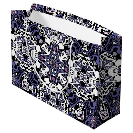 Geometrische moroccan kaliedoscoop met sierstijl groot cadeauzakje (Achterkant Gekanteld)