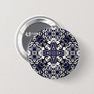 Geometrische moroccan kaliedoscoop met sierstijl ronde button 5,7 cm