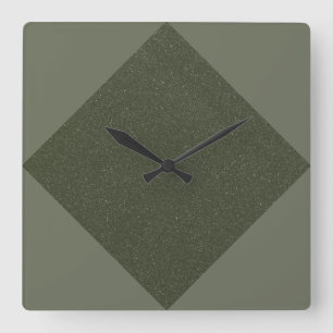 Geometrische Moss Green Wall Clock Vierkante Klok