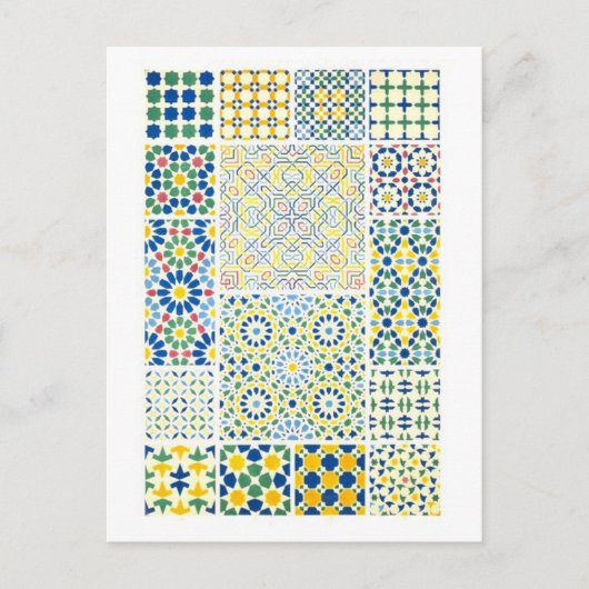 Geometrische Mozaïek Design uit Alhambra in Spanje Briefkaart (Voorkant)