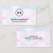 Geometrische mozaïekgradiënt | Monogram Visitekaartje (Voorkant / Achterkant)