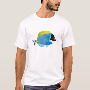 Geometrische mozaïekpoeder Blauwe Tang T-shirt