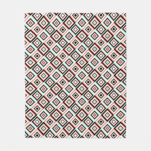 Geometrische Munt Oranje Tile Pattern Fleece Blank (Voorkant)