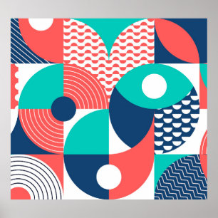 Geometrische muurschildering Achtergrond Modern  Poster