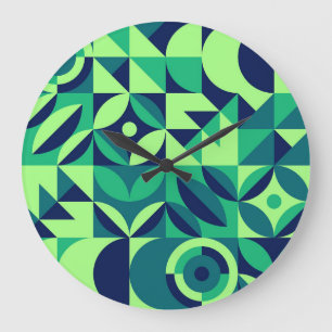 Geometrische muurschildering: modern design. grote klok