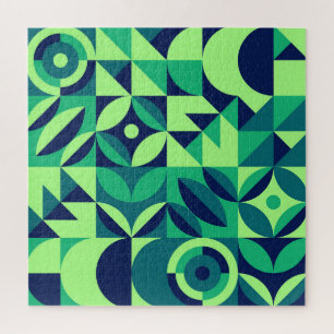 Geometrische muurschildering: modern design. legpuzzel