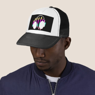 Geometrische naam Hoofdtelefoon DJ Regenboogmuziek Trucker Pet