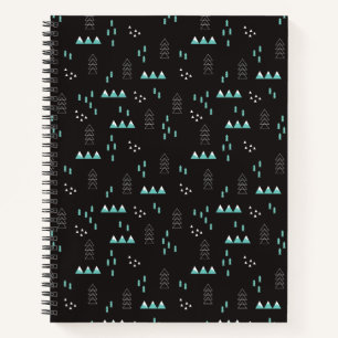 Geometrische nachtpatroon voor Wonderland Notitieboek