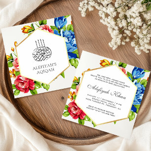 Geometrische namaak gouden levendige bloem islamit kaart