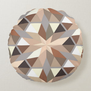 Geometrische natuurlijke kleuren rond kussen