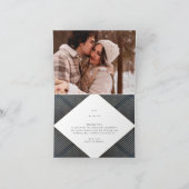 Geometrische Navy Gold Gatsby Bruiloft Dank u Kaar Bedankkaart (Binnen)