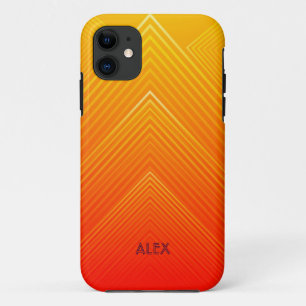 Geometrische ombre oranje en geel iPhone 11 hoesje