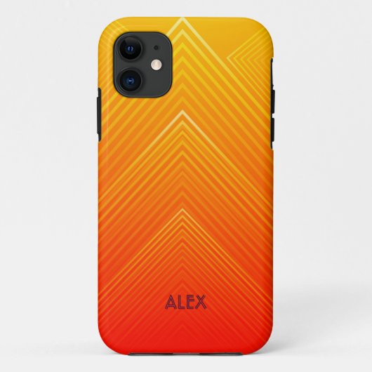 Geometrische ombre oranje en geel Case-Mate iPhone case (Achterkant)