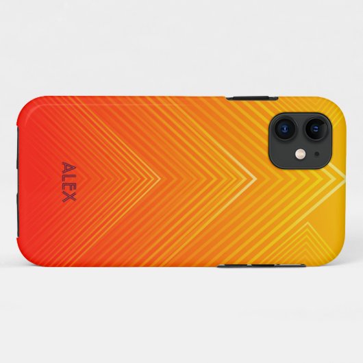 Geometrische ombre oranje en geel Case-Mate iPhone case (Achterkant (horizontaal))